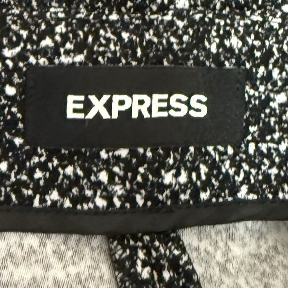 Express Ankle High Rise Pants Women's 0 Black Abstract Career Work Trousers - Picture 6 of 9